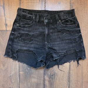 American Eagle Outfitters Black Distressed Jean Shorts